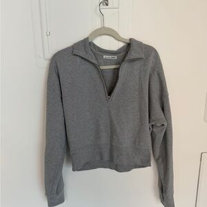 Reformation Gray Half-Zip Sweatshirt